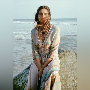 SPELL ⭐️ Vintage Peyote Linen Gown Large Beautiful!!